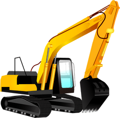 Excavator Vector - Cartoon Excavator Png