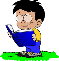 Boy Little Reading Book Free PNG HQ