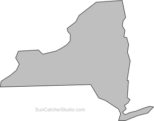 New York Map Outline Png Shape State - New York State Outline Png