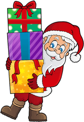 Transparent Santa With Presents Png Clipart - Santa With Presents Clipart