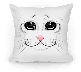 Crying Cat Face Pillows Lookhuman - Pillow Crying Png