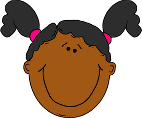 Girl Cartoon Face Clip Art - Black Girl Face Clipart Png