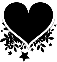 Silhouette Heart Black - Love Symbol Black Drawing Png