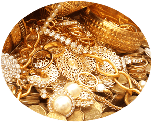 Jewelry Box Broken Chains - Gold And Jewels Treasure Png