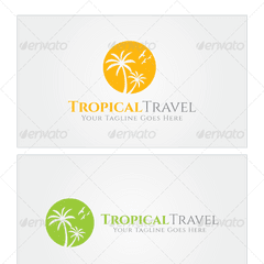 Tropical Travel Logo Template - Graphic Design Png