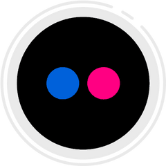 Circle Flickr Gradient Social Media Icon Png