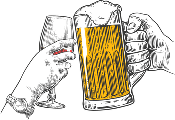 Beer Wine Cheers - Cheers Beer And Wine Png