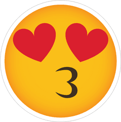 Phone Emoji Sticker Heart Eyes Kissy Face - Pacific Islands Club Guam Png