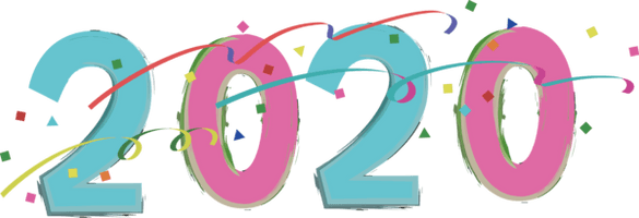 New Year Text Pink Font For Happy 2020 Day - Free PNG