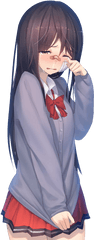 Anime Girl Cry Posted By Christopher Mercado - Crying Anime Girl Png