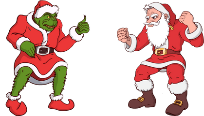 Santa Clipart Grinch - Santa And Grinch Clipart Png
