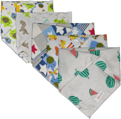 Baby Bandana Bib 5pc Pack - Patchwork Png