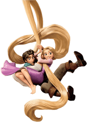 Rapunzel Hanging Transparent Png - Rapunzel And Flynn Rider