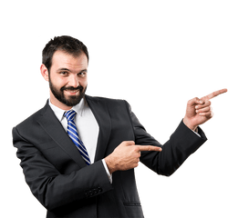 Download Hd Business Man Png Pointing - Business Man Pointing Png