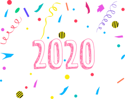 New Year Text Font Line For Happy 2020 Carol - Free PNG