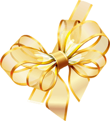 Ribbon Gold Clip Art - Transparent Background Gold Ribbon Vector Png