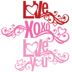 Love Word Set Svg Scrapbook Cut File Cute Clipart Files For - Word Cute Pink Png