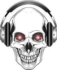 Skull Headphones Png 3 Image - Transparent Skull Wearing Headphones