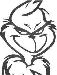 Grinch Face Clipart Free - Grinch Clipart Black And White Png