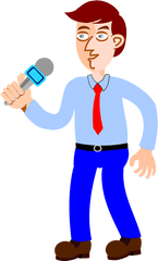 Man Speaking In A Microphone Clipart Free Download - Man Speaking With Microphone Clipart Png