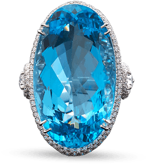 Download Aquamarine And Diamond Ring - Diamond Png