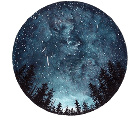 Download Moon Galaxy Circle Circulo Tumblr - Night Sky And Nature Tattoo In Circle Png