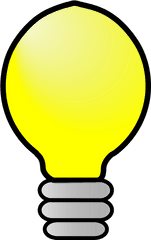 Incandescent Light Bulb Clip Art - Lampada Amarela Png