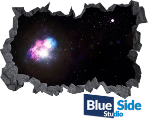 Space Galaxy 3d Hole In The Wall - Disney Magic Castle Wall Decal Png