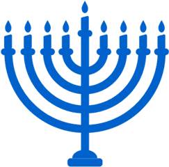 Blue Menorah Hanukkah Transparent Png - Menorah Hanukkah