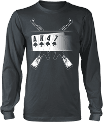 Ak - 47 Tshirt Playing Cards With Ak47 Background Design On Front King Of The Pirates Luffy Shirt Png