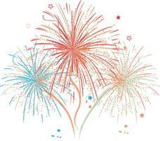 Sparkle Fireworks Vector Colorful PNG File HD