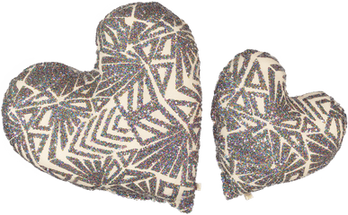 Pillow - Heart Sequins Rainbow Decorative Png