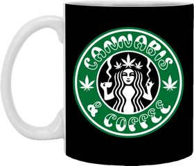 Cannabis And Coffee Logo Funny Weed Gifts Ceramic Mug - Beer Stein Love Guns And Coffee Png