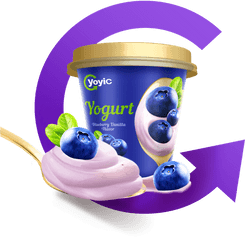 Yoyic Dessert Yogurt Blueberry Vanilla - Frutti Di Bosco Png