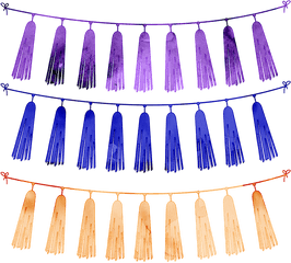 Watercolor Tassels Tassel Bunting - Purple Tassel Garland Transparent Png