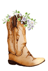 Cowboy Boot Transparent Png - Cowgirl Boots With Flowers Clipart