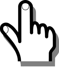 Click Finger Mouse Select Tap Press - Clip Art Pointed Finger Png