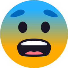 Emoji Scared Face To Copypaste Wprock - Joypixels Fearful Face Emoji Png