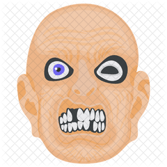 Scary Face Icon Of Flat Style - Illustration Png