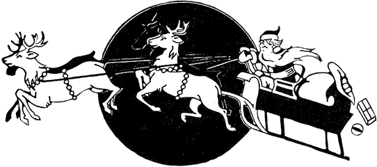 Charming Vintage Christmas Clip Art - Christmas Vintage Sleigh Deer Png