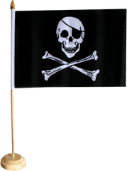 Pirate Skull And Bones Table Flag - Jolly Roger Flag Png