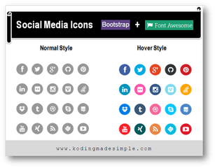 Create Stylish Bootstrap 3 Social Media Icons How - To Guide Font Awesome Social Media Icons Png