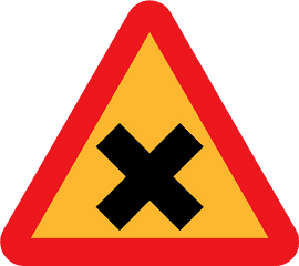 Sign Cross Signs Triangle Traffic Transportation Png Red