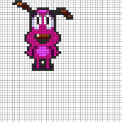 The Cowardly Dog Perler Bead Pattern - Courage The Cowardly Dog Pixel Art Png