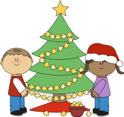 Download Hd Christmas Clip Art - Decorate A Christmas Tree Children Cartoon Christmas Free Png