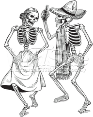 Download Dancing Skeletons - Day Of The Dead Pins U0026 Bones Drawing Day Of The Dead Skeleton Png