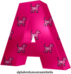 Monica Michielin Alphabets Pink Dog Puppy Alphabet Icons - Alphabet Pink And Blue Png