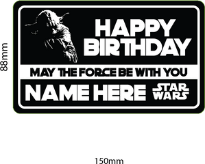 Star Wars Transparent Png - Black And White Star Wars Happy Birthday