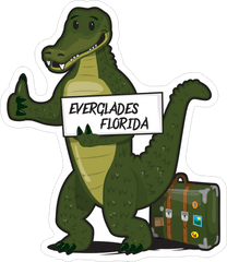 Sticker Pack 4436 - Alligator City Silhouette Cartoon Png