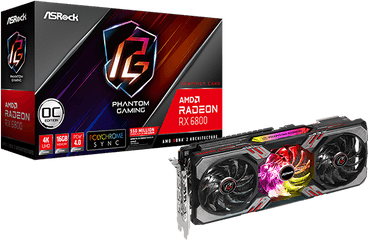 Amd Radeon Rx 6800 Phantom Gaming D 16g Oc - Asrock Rx 6800 Phantom Gaming Png